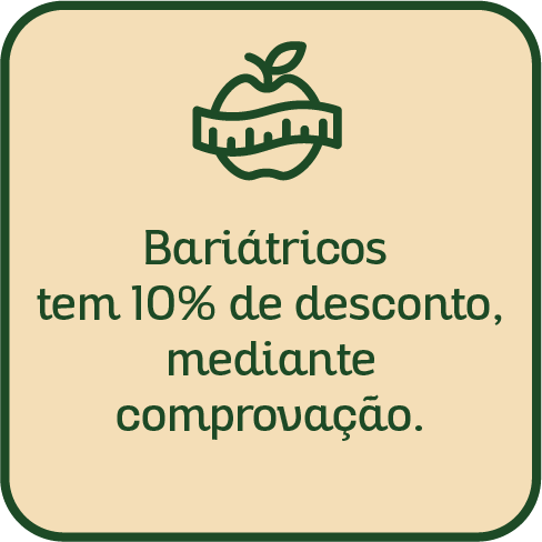 Bariátricos têm 10% de desconto mediante comprovação